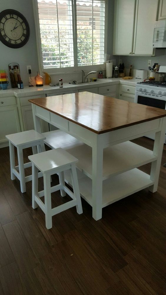 Handcrafted Kitchen Island Solid Wood