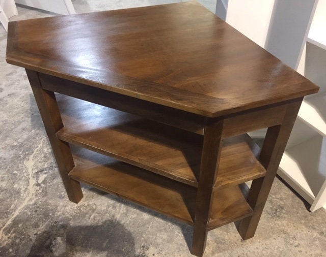 Handcrafted Corner Table Solid Wood