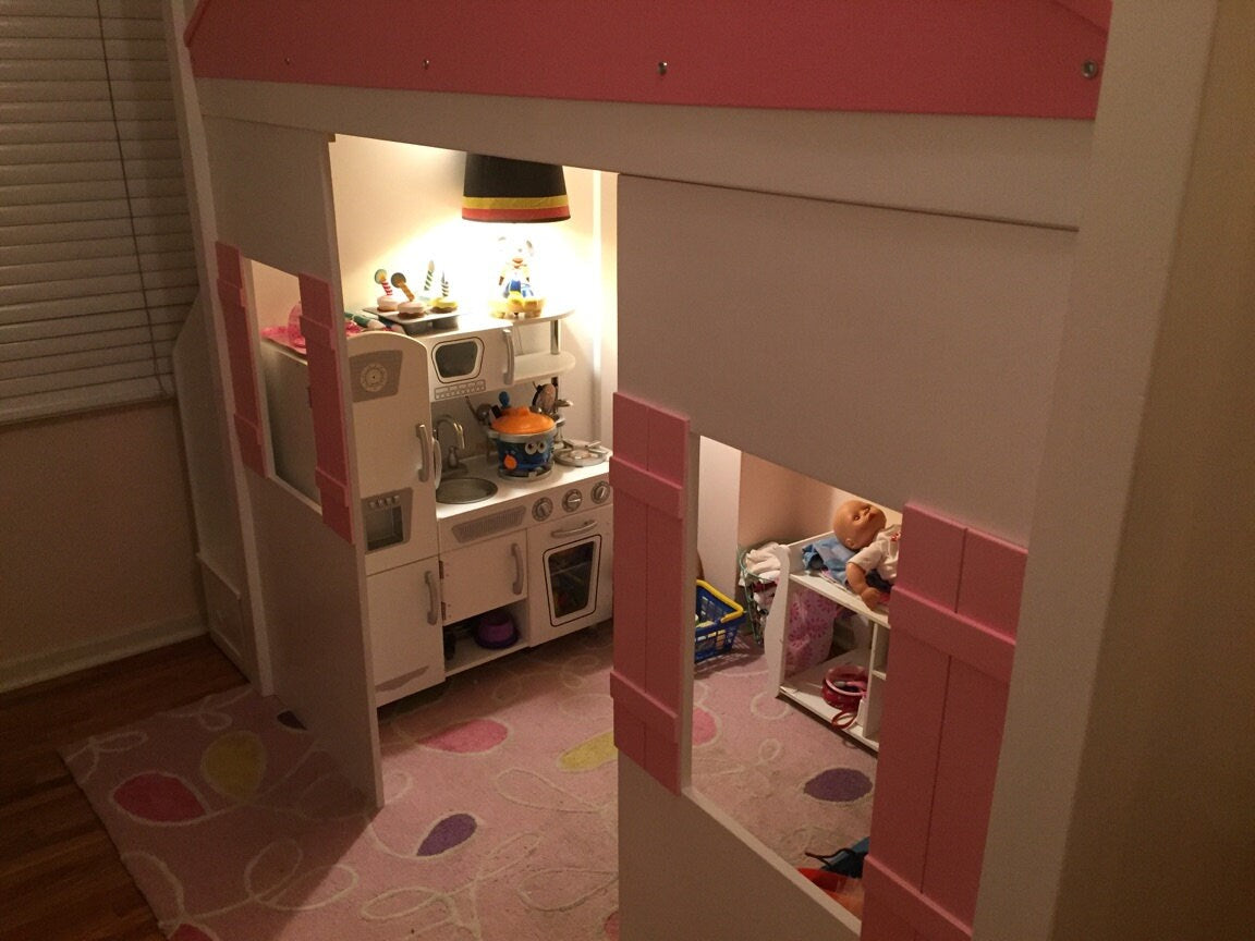 Handcrafted Doll House Loft Bed-