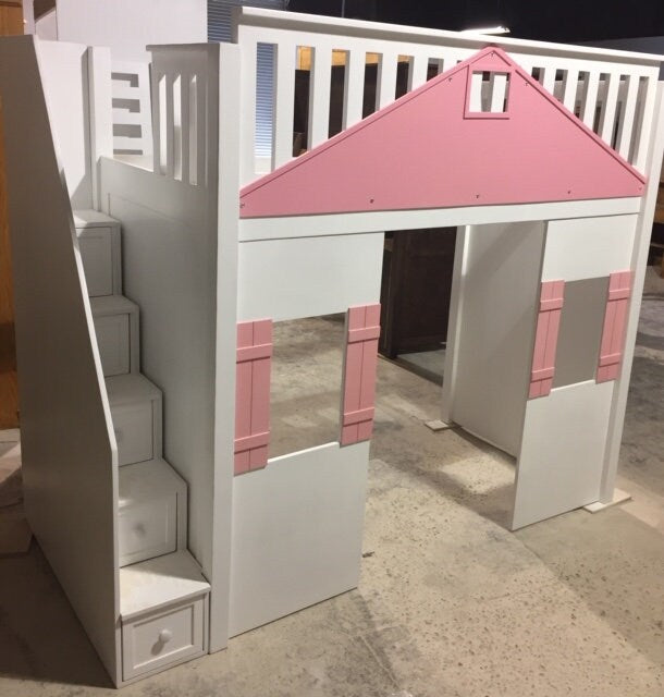 Handcrafted Doll House Loft Bed-