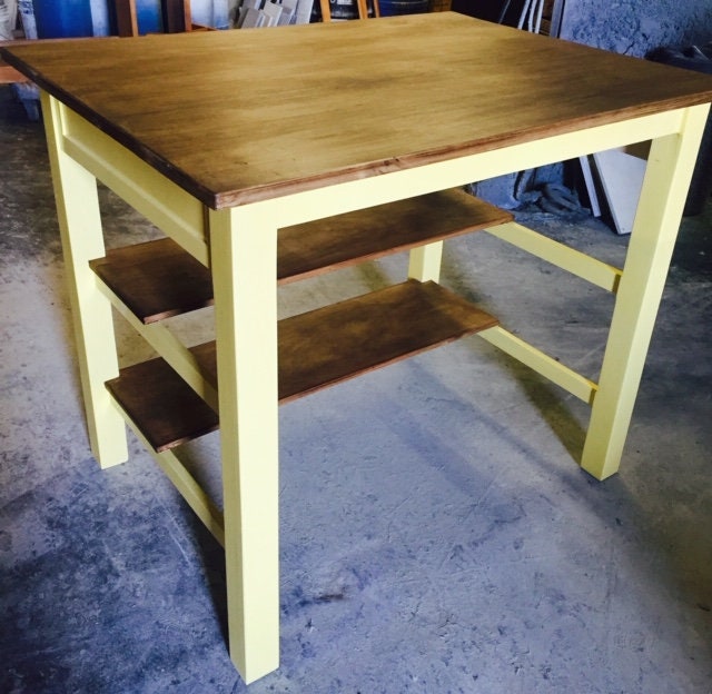 Handcrafted Kitchen Island Solid Wood