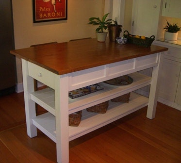 Handcrafted Kitchen Island Solid Wood