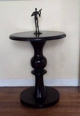 Handcrafted Solid Wood Pedestal Side Table